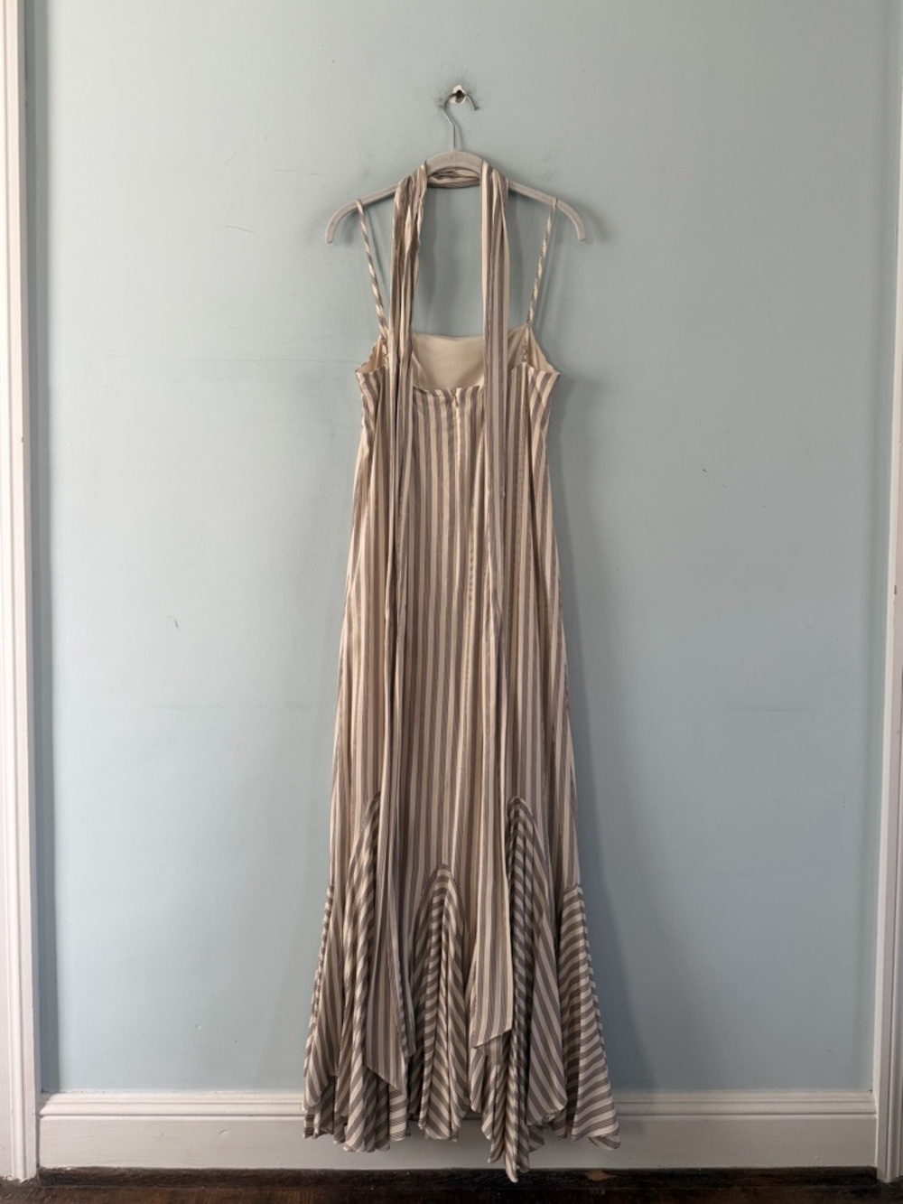 NWT Antonio Melani x M.G. Style Mallie Detached Scarf Stripe Mermaid Maxi Dress - Picture 6 of 8